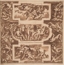 Modello for a Ceiling: Diana and the Dead Endymion, the Judgment of Paris, and..., Death of Adonis. Creator: Nicolas Poussin.