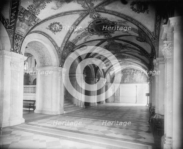 Library of Congress, south corridor of entrance hall, between 1889 and 1897. Creator: William H. Jackson.