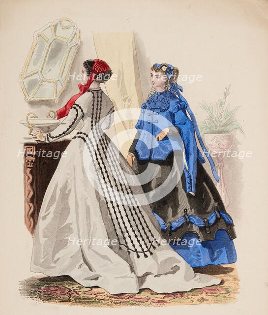 Fashion Plate - Petit Courrier des Dames 'Modes de Paris', 1866-67. Creator: Gilquin fils.