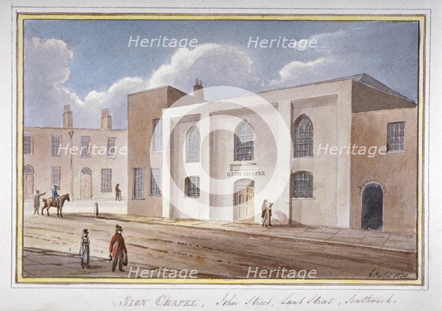 View of the Sion Chapel on John Street, Southwark, London, 1825. Artist: G Yates