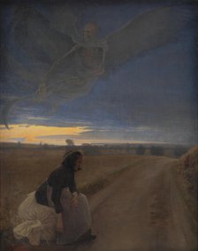 Evening;Evening. Death and the Old Woman, 1887. Creator: Laurits Andersen Ring.