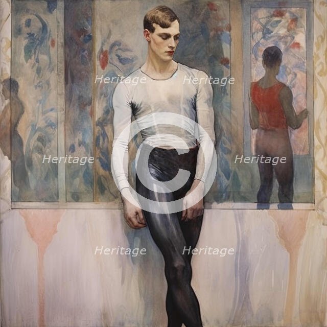 AI IMAGE - Portrait of Vaslav Nijinsky, 1920s, (2023).  Creator: Heritage Images.