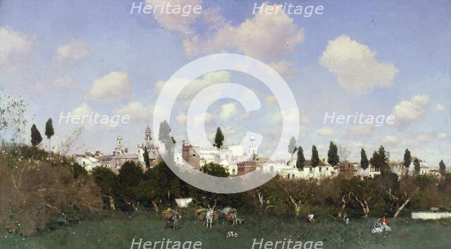 La Huerta del Retiro, Seville, 1875. Creator: Martín Rico y Ortega.