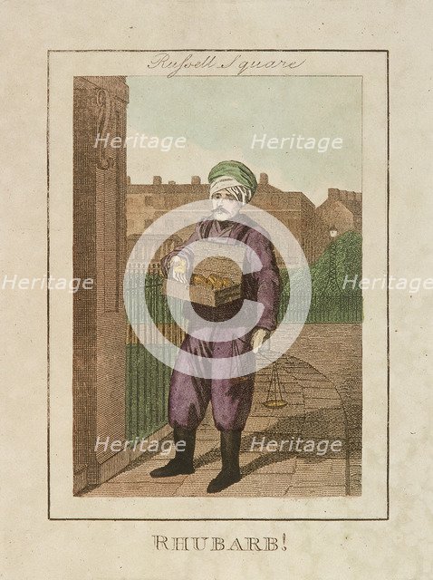 'Rhubarb!', Cries of London, 1804. Artist: Anon
