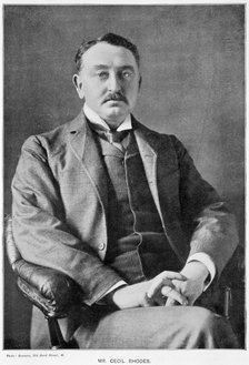 Cecil Rhodes, English-born South African entrepreneur and statesman, c1890. Artist: Unknown