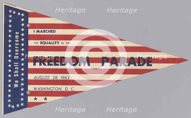 Pennant from The March on Washington for Jobs and Freedom, August 28, 1963. Creator: Unknown.