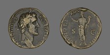 Sestertius (Coin) Portraying Emperor Antoninus Pius, 145-156. Creator: Unknown.