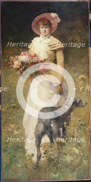 Le Matin, dit aussi Femme au chien, c1880. Creator: Ferdinand Heilbuth.