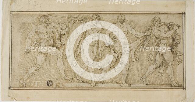 Frieze of Satyrs Wearing Lion Skins and Playing Pipes, n.d.