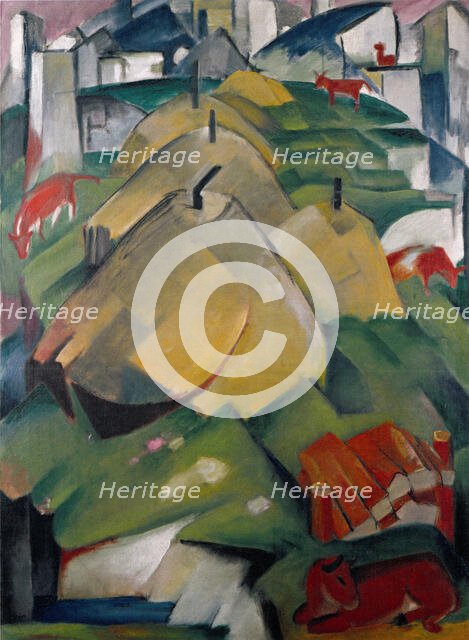 Alpine Scene (Haystacks), 1912. Creator: Marc, Franz (1880-1916).