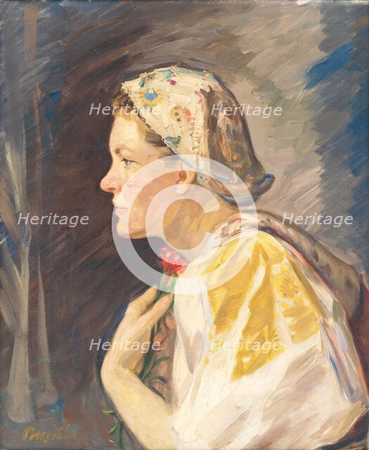 Girl in a cap, 1940. Creator: Stefan Polkorab.