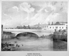 View of Bow Bridge from the north, London, c1835.      Artist: Anon