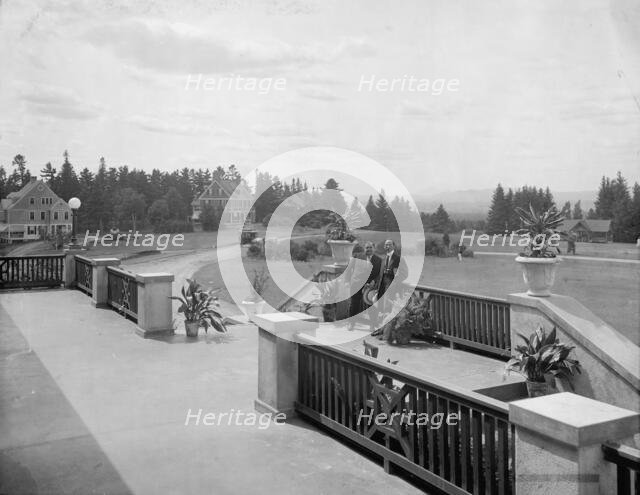 West veranda, Hotel Champlain, Bluff Point, N.Y., c.between 1910 and 1920. Creator: Unknown.