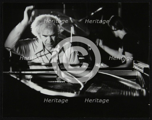 Dave Brubeck in concert at Kelsey Kerridge Sports Hall, Cambridge, 25 May 1978. Dan Brubeck is on dr Artist: Denis Williams