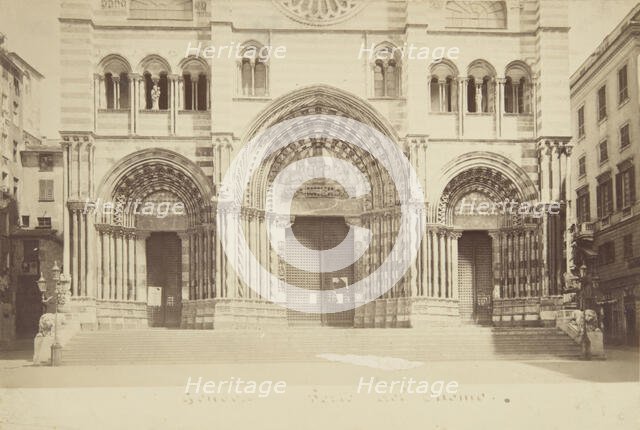 The Cathedral of St. Lawrencefrom the north west..., Genoa, 1870-1880.  Creator: Alfredo Noack.