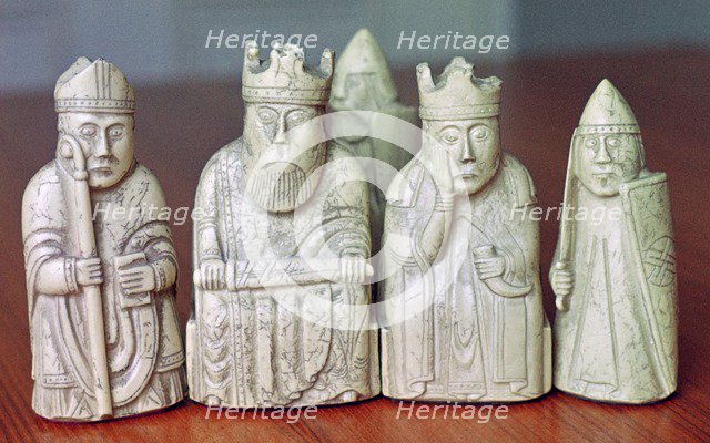 The Lewis Chessmen, (Norwegian?), c1150-c1200. Artist: Unknown