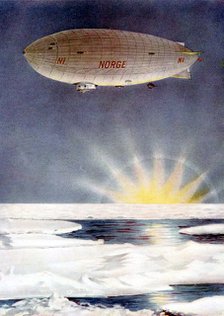 Amundsen's airship, the 'Norge', over the North Pole, 1926. Creator: Unknown.