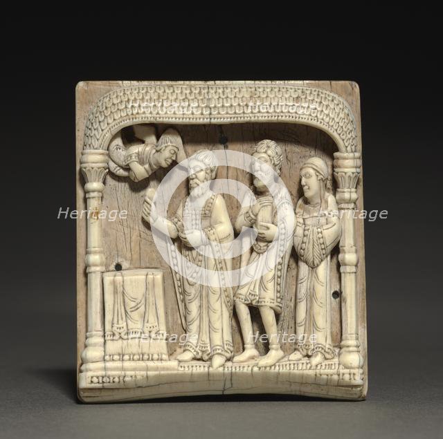 Plaque from a Portable Altar: Zacharias at the Altar, c. 1100-1125. Creator: Unknown.