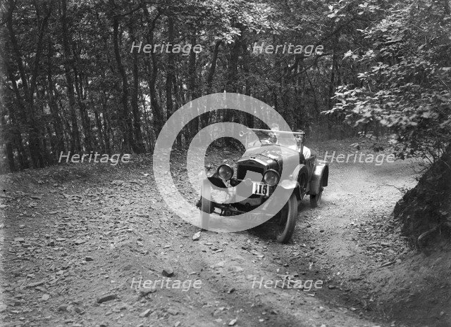 Frazer-Nash competing in the Brighton & Hove Motor Club Brighton-Beer Trial, 1934. Artist: Bill Brunell.