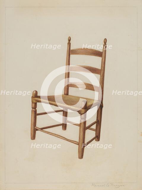 Dining Room Chair, c. 1938. Creator: Manuel G. Runyan.