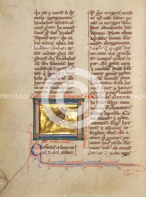 A Quail; Bestiary, about 1270. Creator: Unknown.