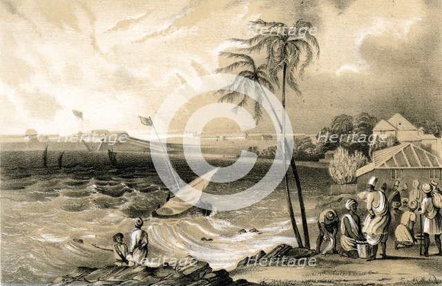 'Setting in of the monsoon, Cannanore Fort', 1847. Artist: Unknown