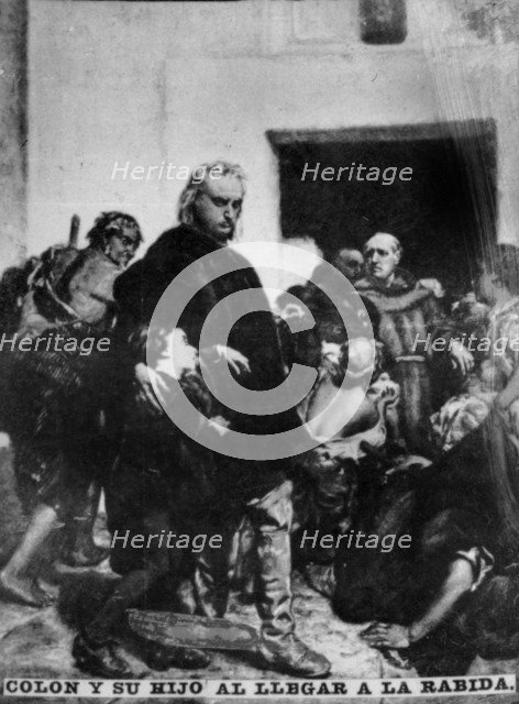 Colombus arriving at Rabida, (15th century), 1920s. Artist: Unknown