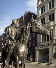 'Horse and Rider', sculpture by Elisabeth Frink, Dover Street and Piccadilly, London, c2010s(?). Artist: Chris Redgrave.