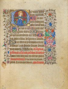 Initial D: The Virgin Weaving; Book of Hours, about 1430-1440. Creator: Fastolf Master.