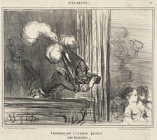 Commençant à rendre justice aux blanches, 1859. Creator: Honore Daumier.