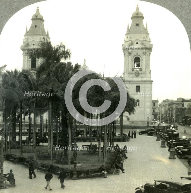 'The Plaza de Armas and the Cathedral of Lima, Peru', c1930s. Creator: Unknown.