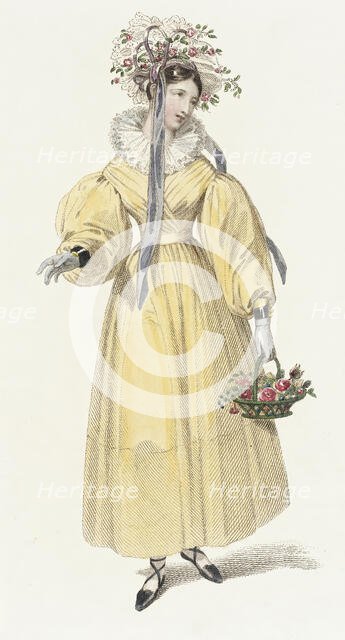 Fashion Plate (English Morning Dress), 1829. Creator: Rudolph Ackermann.
