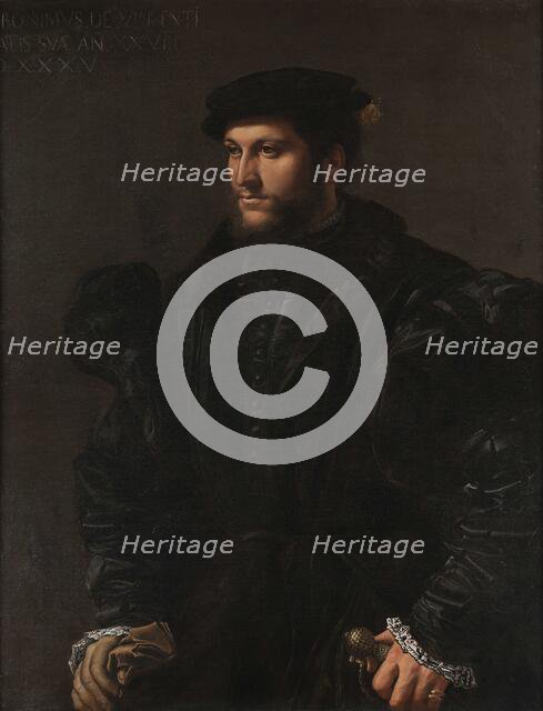 Portrait of a Gentleman in Black (Girolamo de Vincenti?), 1535. Creator: Girolamo da Carpi (Girolamo Sellari) (1501-1556).