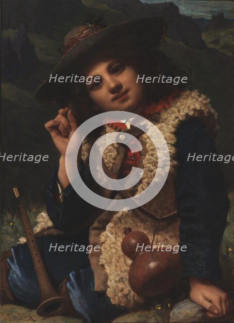 Italian Boy in Sheepskin Jacket, ca. 1855. Creator: Pierre-Louis-Joseph de Coninck.