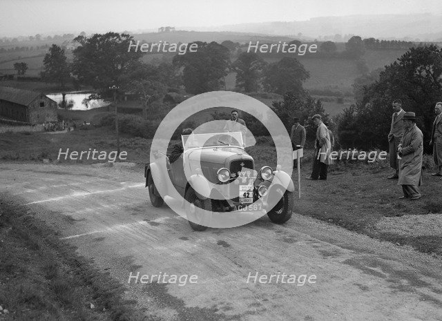 Ford V8 of TC Wise competing in the South Wales Auto Club Welsh Rally, 1937 Artist: Bill Brunell.