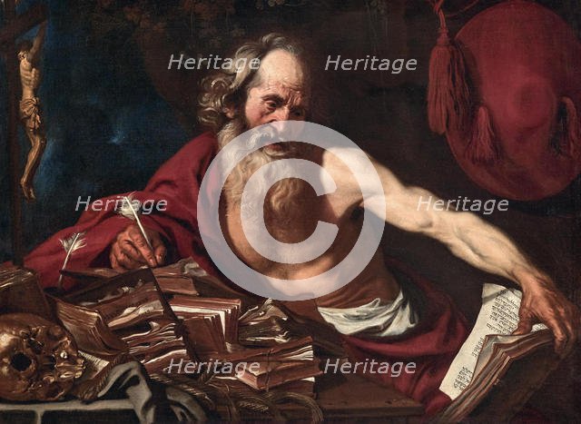 Saint Jerome in his Cell, 1654. Creator: Van de Hamme, Joost (1630-1657).