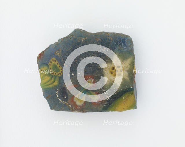 Fragment of an inlay with floral design, Ptolemaic Dynasty to Roman Period, 305 BCE-14 CE. Creator: Unknown.