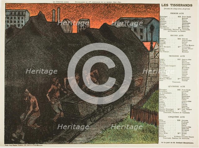 Seventh Performance: Les Tisserands, for Le Théatre Libre, 1892–93. Creator: Henri-Gabriel Ibels.