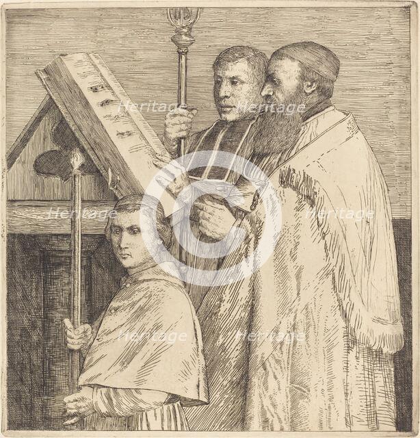 Choristers, 2nd plate (Le lutrin). Creator: Alphonse Legros.