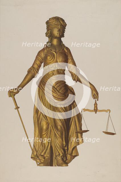 Figure of Justice, c. 1937. Creator: Elizabeth Moutal.