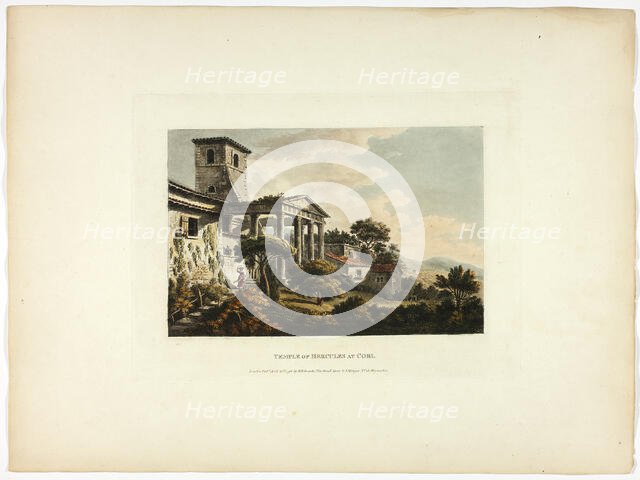 Temple of Hercules at Cori, plate thirty-two from the Ruins of Rome, published April 21, 1798. Creator: Matthew Dubourg.