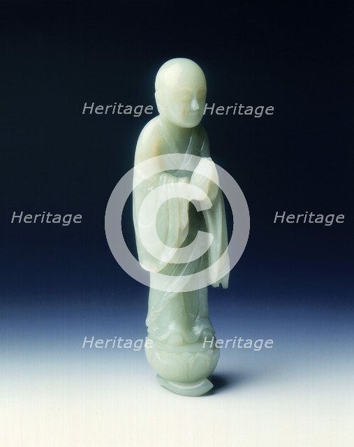 Jade Buddhist disciple, Qing dynasty, China, 1644-1911. Artist: Unknown