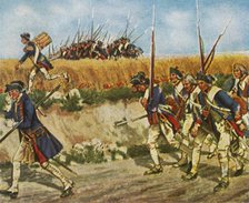 Forced march of Frederick's troops from Mähren to Küstrin, 1758, (1936). Creator: Unknown.