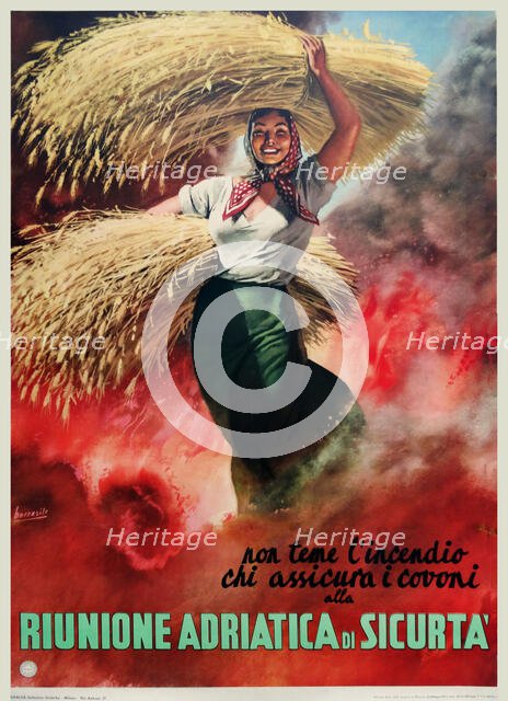 Riunione Adriaticdi Sicurtà, 1951. Creator: Boccasile, Gino (1901-1952).