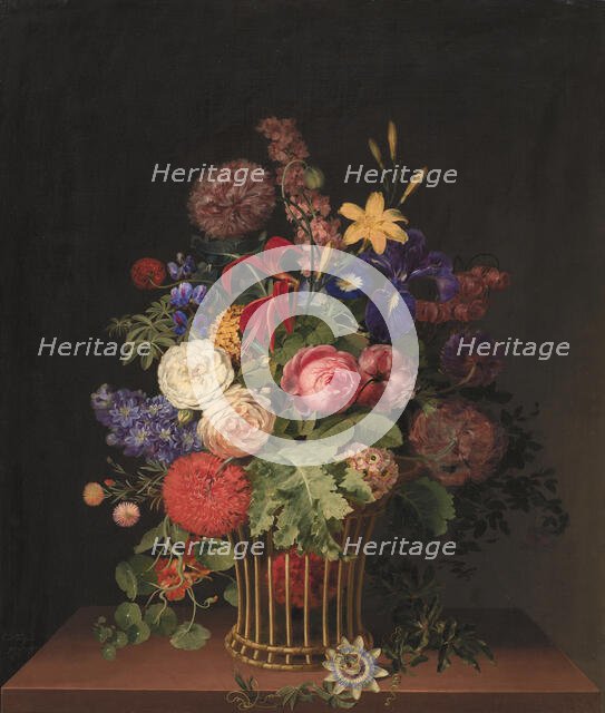 A Light Pipe Basket with Flowers, 1808 Creator: Claudius Ditlev Fritzsch.