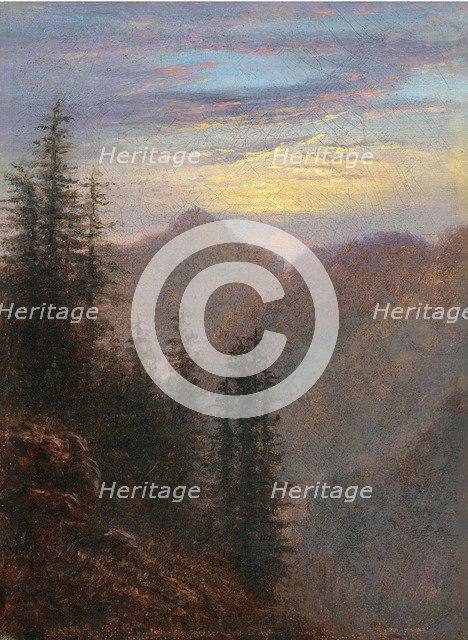 Mountain landscape at dusk. Artist: Carus, Carl Gustav (1789-1869)