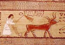 Egyptian Papyrus of Ani Ploughing, Theban Book of the Dead,  c1250 BC Artist: Unknown.