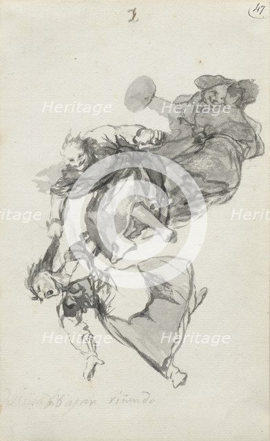 Bajan riñendo. Album Witches and Old Women, ca 1820.