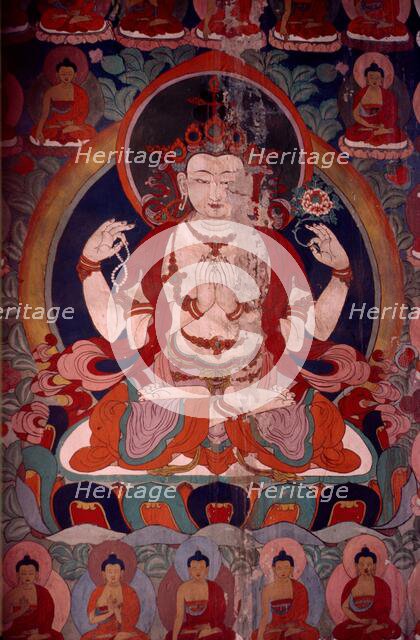 Buddhist painting, Ladakh, India, 1988. Creator: Amanda Waite.