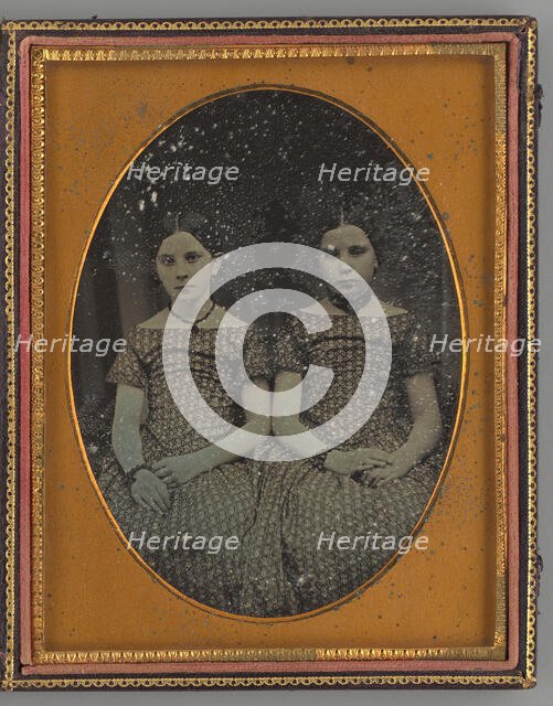 Untitled (Portrait of Harriet and Catherine Hubbard), c. 1845. Creator: E. H. Hale.